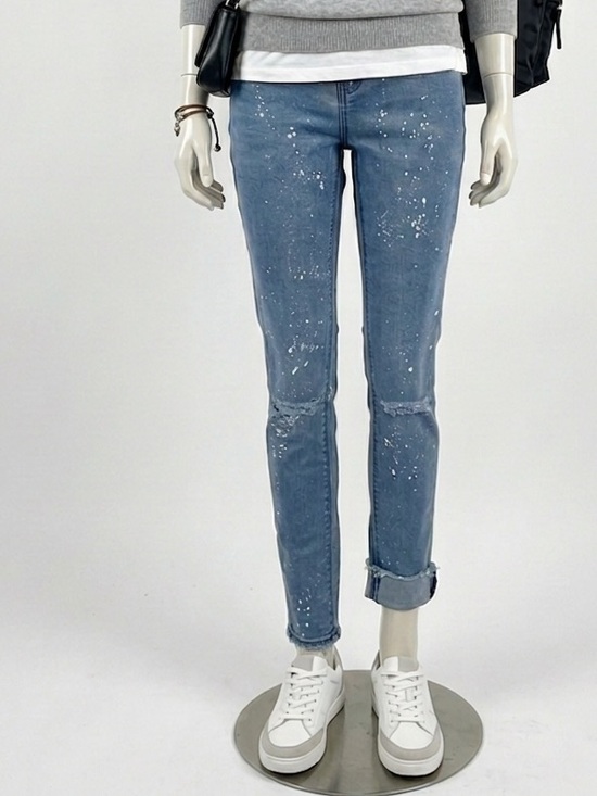 Zara Denim - Zara Trafaluc Denim Paint Splatter Jeans
